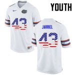 Youth Florida Gators #43 Glenn Jarriel NCAA Nike White USA Flag Fashion Authentic Stitched College Football Jersey NUP3462PA